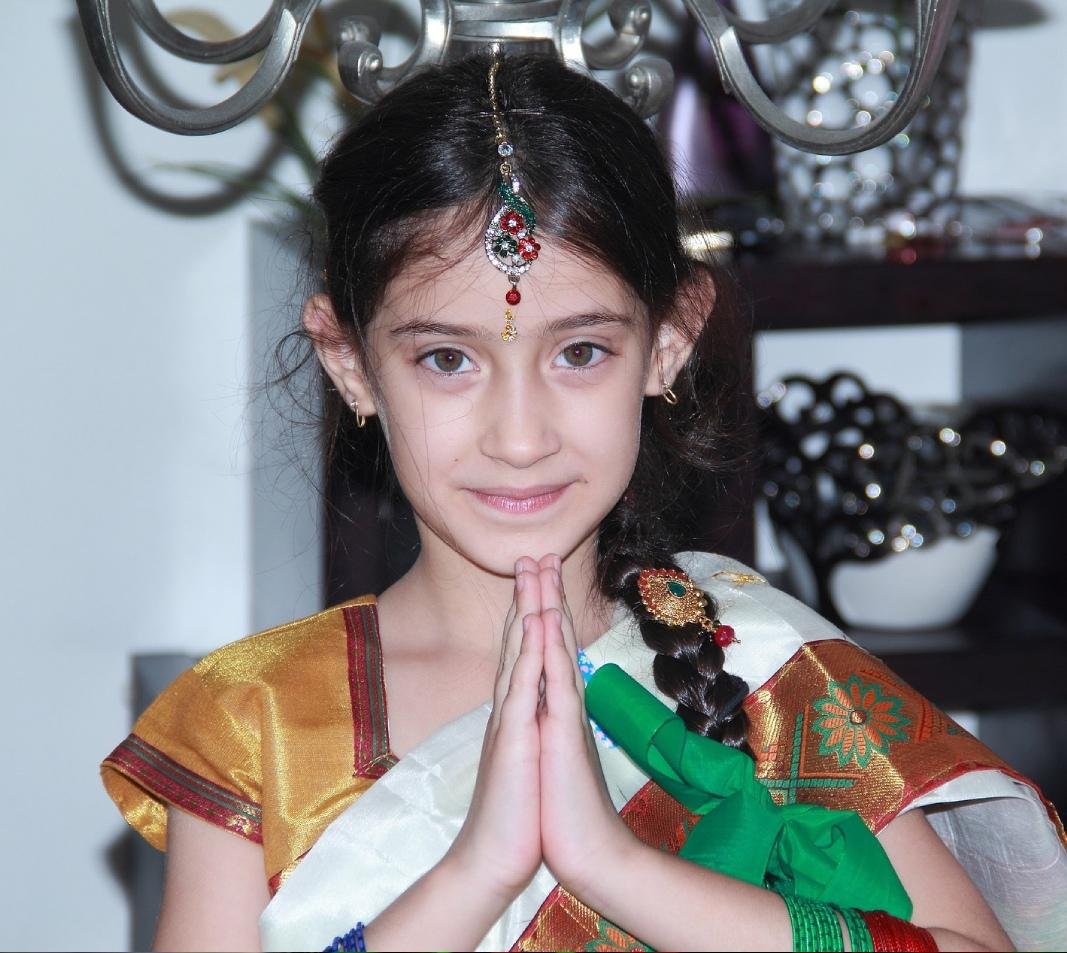Girl With Indian Flag dress Greeting